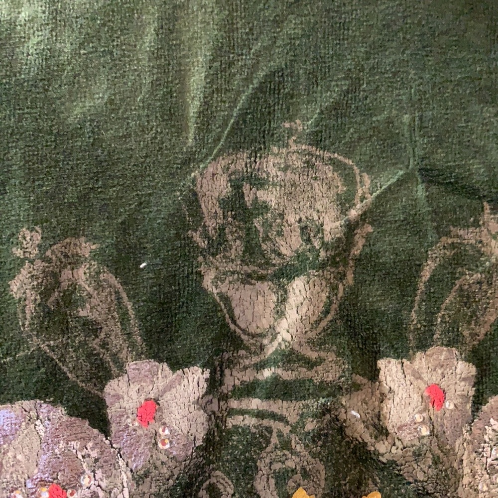 Y2K VINTAGE JUICY COUTURE GREEN VELOUR TRACKSUIT HOODIE JACKET SZ M VELVET PLUSH - Picture 10 of 16